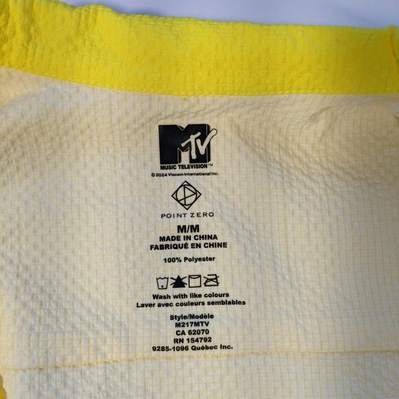 MTV Hawaiian Shirt Neon Colors Palm Trees 80s-Miami-Retro from 2024 RARE NEW Med - Picture 4 of 7